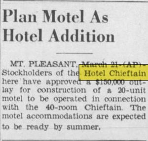 Hotel Chieftan - Mar 1955 Motel Addition (newer photo)